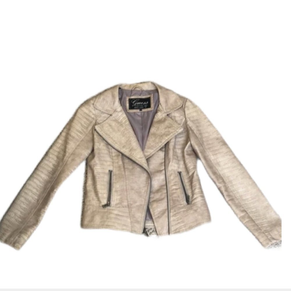 Guess jacket Moto Faux snakeskin Jacket